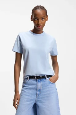 Cotton-jersey T-shirt with embroidered script logo