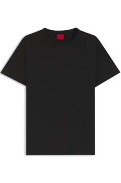 Cotton-jersey T-shirt with embroidered script logo