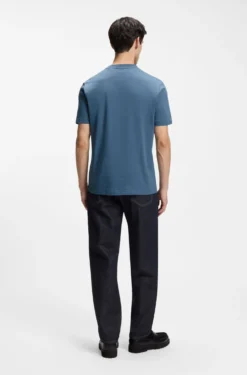 Cotton-jersey T-shirt with gradient logo label