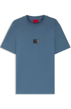 Cotton-jersey T-shirt with gradient logo label