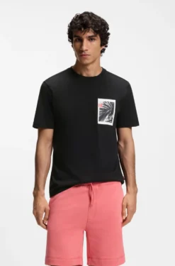 Cotton-jersey T-shirt with graphic print