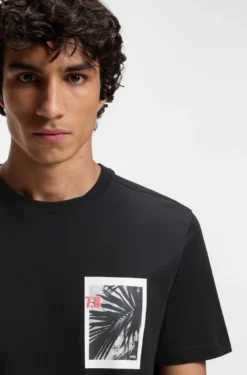 Cotton-jersey T-shirt with graphic print