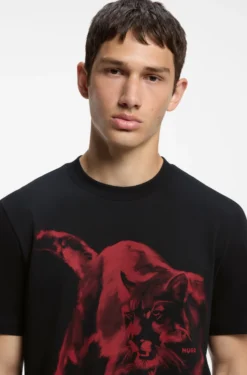 Cotton-jersey T-shirt with graphic print