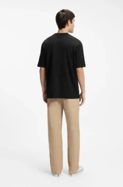 Cotton-jersey T-shirt with Happy HUGO logo