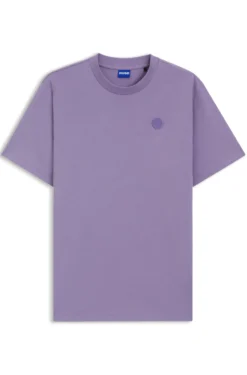 Cotton-jersey T-shirt with Happy HUGO logo