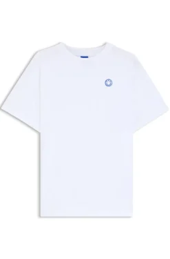 Cotton-jersey T-shirt with Happy HUGO logo