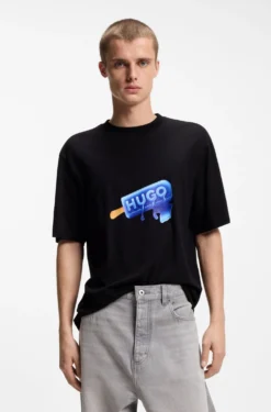 Cotton-jersey T-shirt with ice-lolly artwork