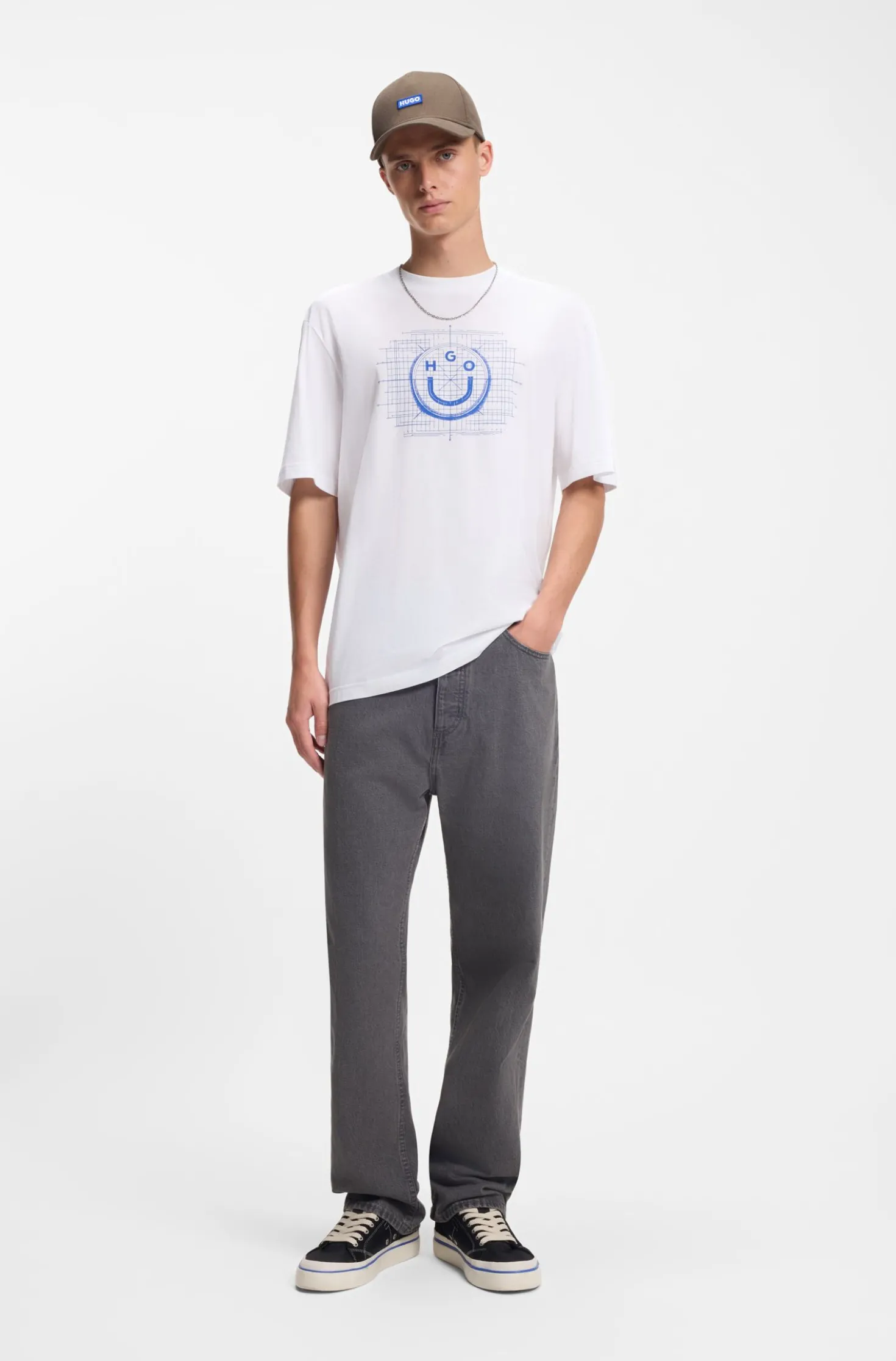 Cotton-jersey T-shirt with logo artwork