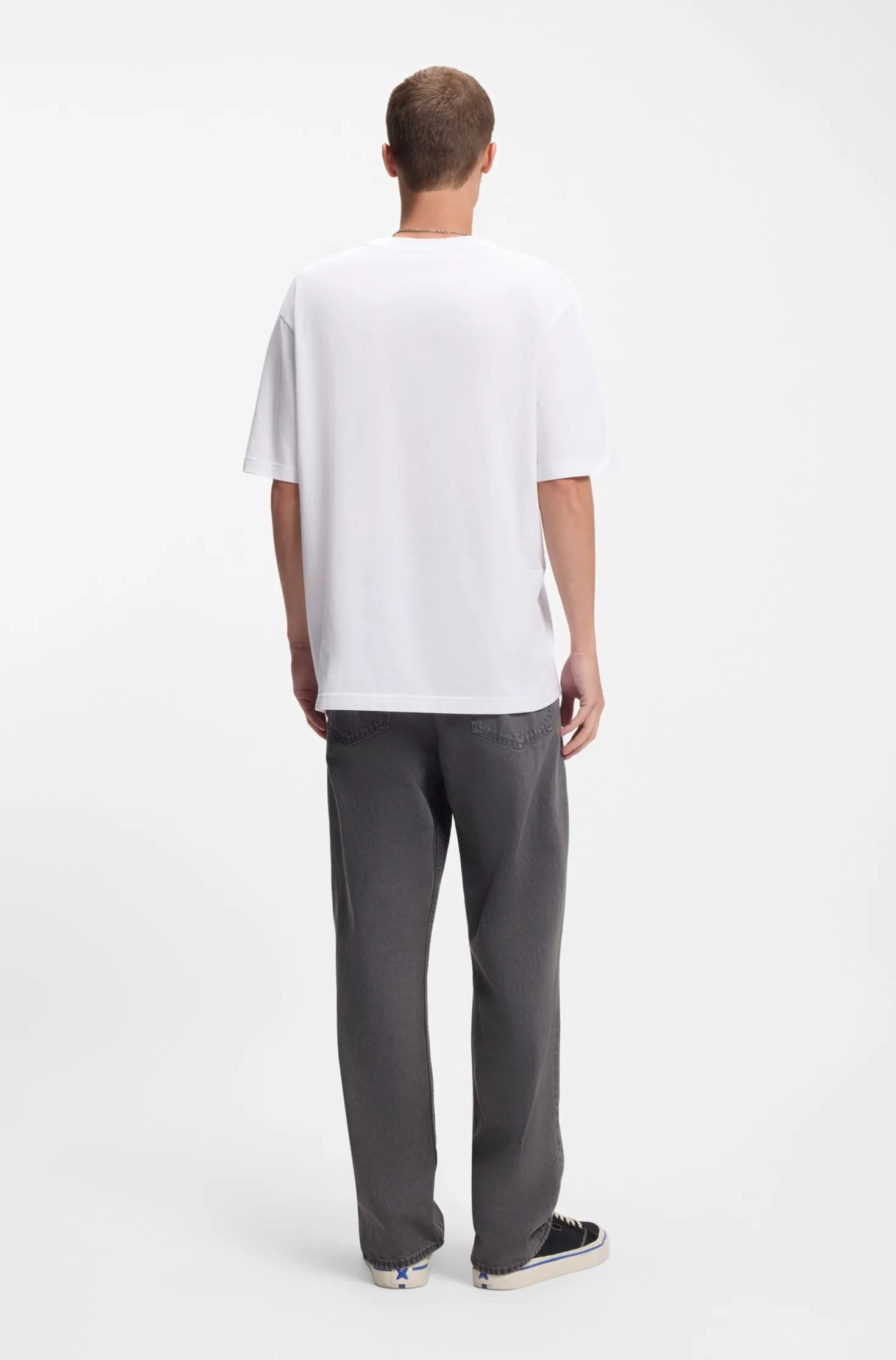 Cotton-jersey T-shirt with logo artwork