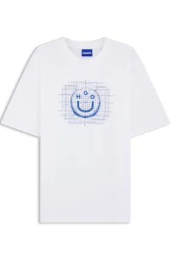 Cotton-jersey T-shirt with logo artwork