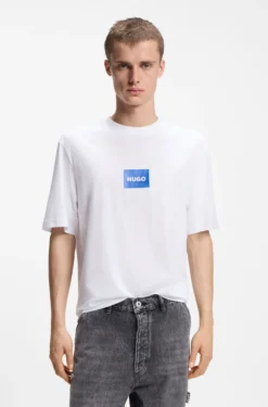Cotton-jersey T-shirt with logo print