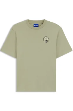 Cotton-jersey T-shirt with logo artwork
