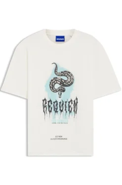 Cotton-jersey T-shirt with logo artwork