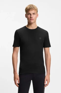 Cotton-jersey T-shirt with logo patch