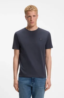 Cotton-jersey T-shirt with logo patch