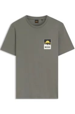 Cotton-jersey T-shirt with logo artwork