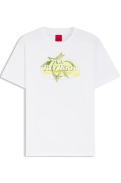 Cotton-jersey T-shirt with logo artwork