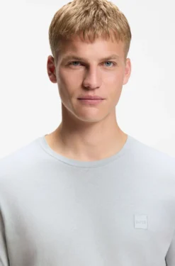 Cotton-jersey T-shirt with logo patch