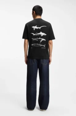 Cotton-jersey T-shirt with marine artwork