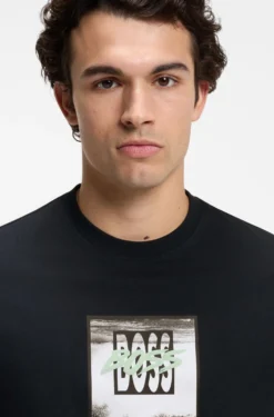 Cotton-jersey T-shirt with printed artwork