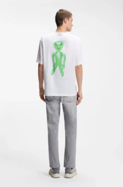 Cotton-jersey T-shirt with printed artwork