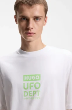 Cotton-jersey T-shirt with printed artwork