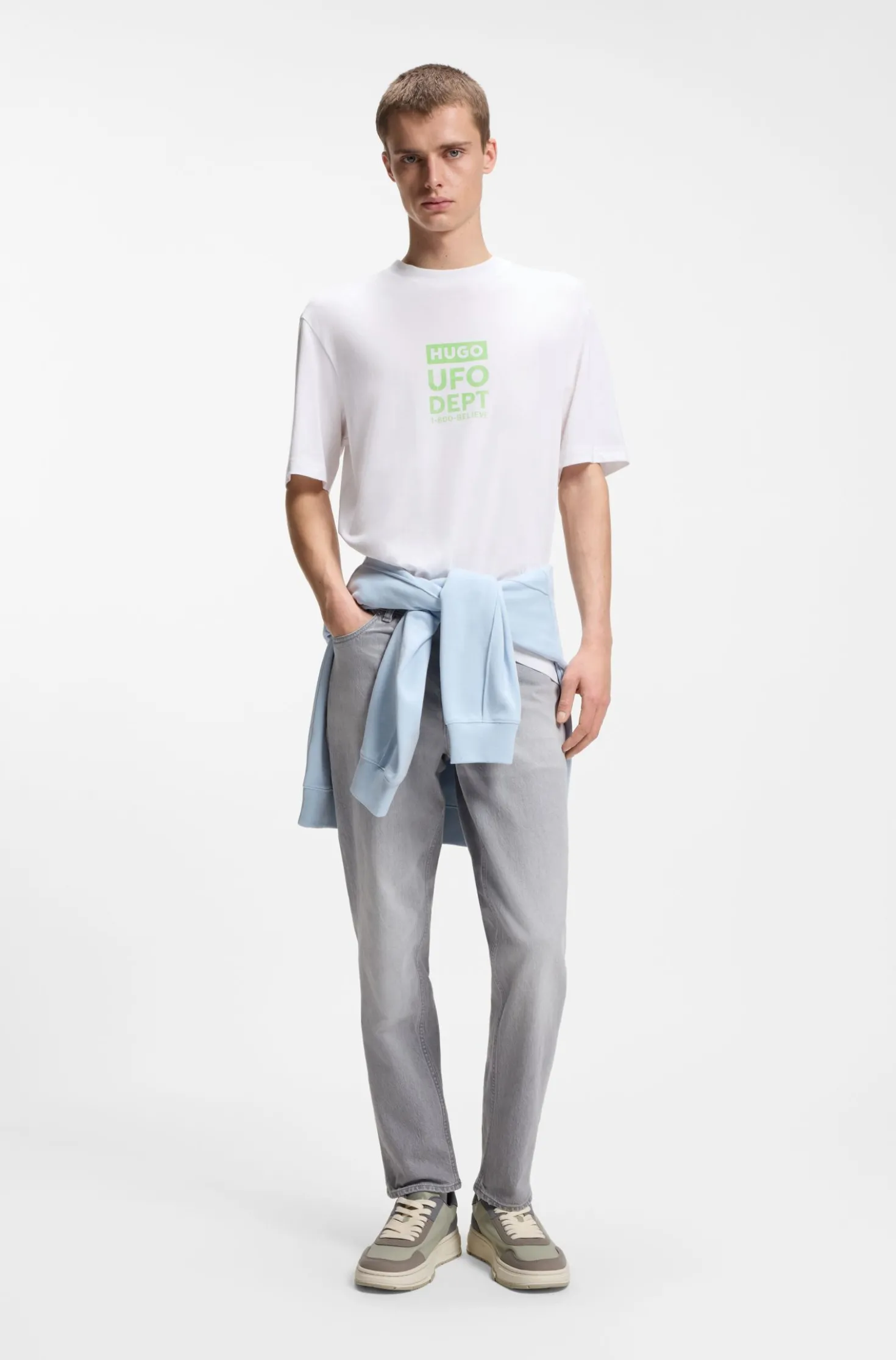 Cotton-jersey T-shirt with printed artwork
