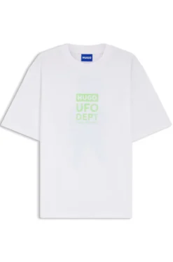 Cotton-jersey T-shirt with printed artwork