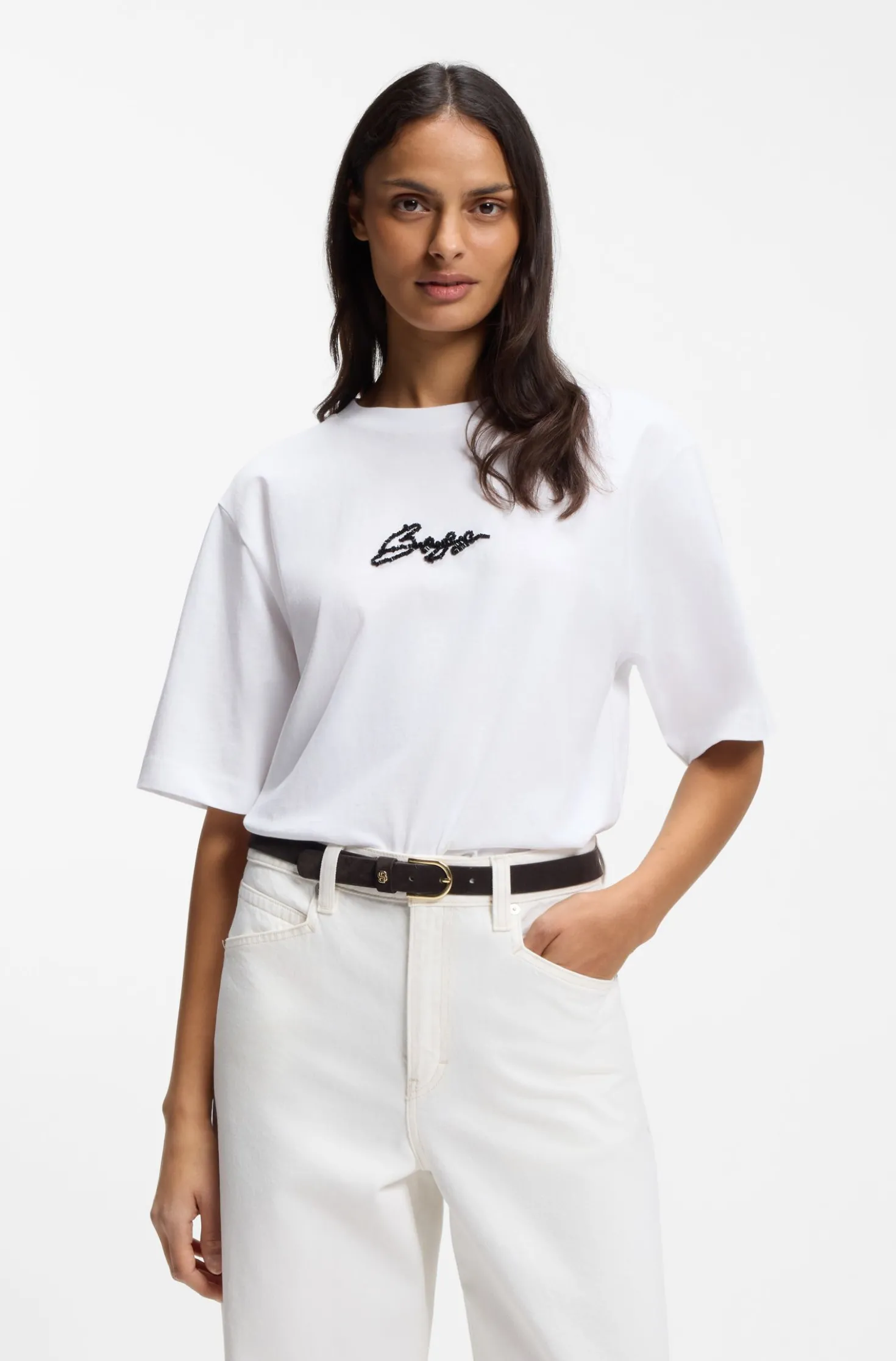 Cotton-jersey T-shirt with printed artwork