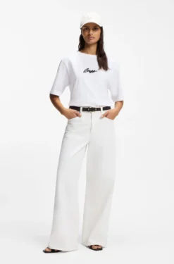 Cotton-jersey T-shirt with printed artwork