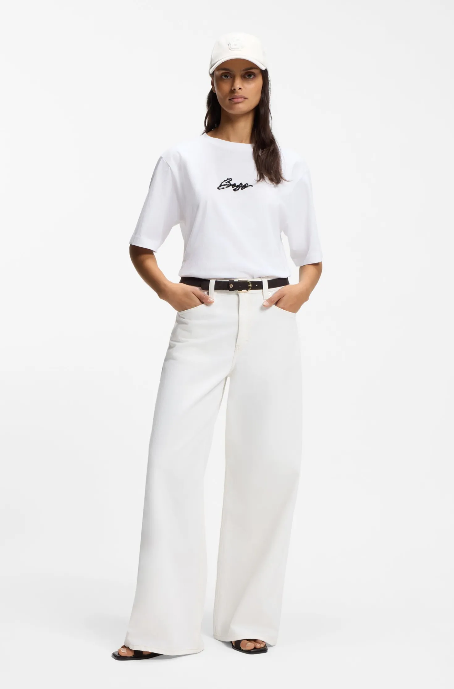 Cotton-jersey T-shirt with printed artwork
