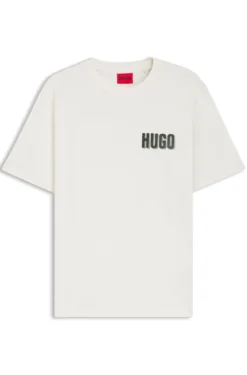 Cotton-jersey T-shirt with rear graphic