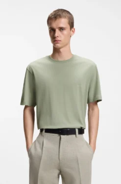 Cotton-jersey T-shirt with rear graphic
