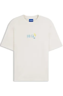 Cotton-jersey T-shirt with rear printed artwork