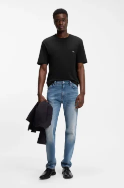 Cotton-jersey T-shirt with rear graphic