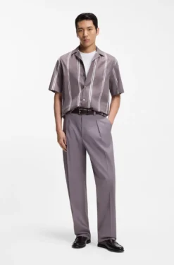 Cotton-jersey T-shirt with signature-stripe cuffs
