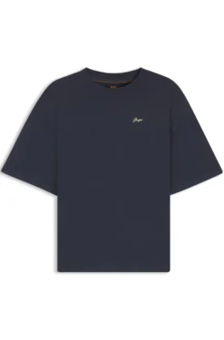 Cotton-jersey T-shirt with slogan artwork