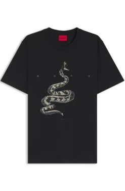 Cotton-jersey T-shirt with spaced-out logo