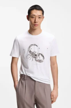 Cotton-jersey T-shirt with spaced-out logo