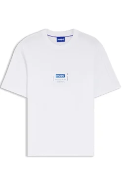 Cotton-jersey T-shirt with workwear logo label
