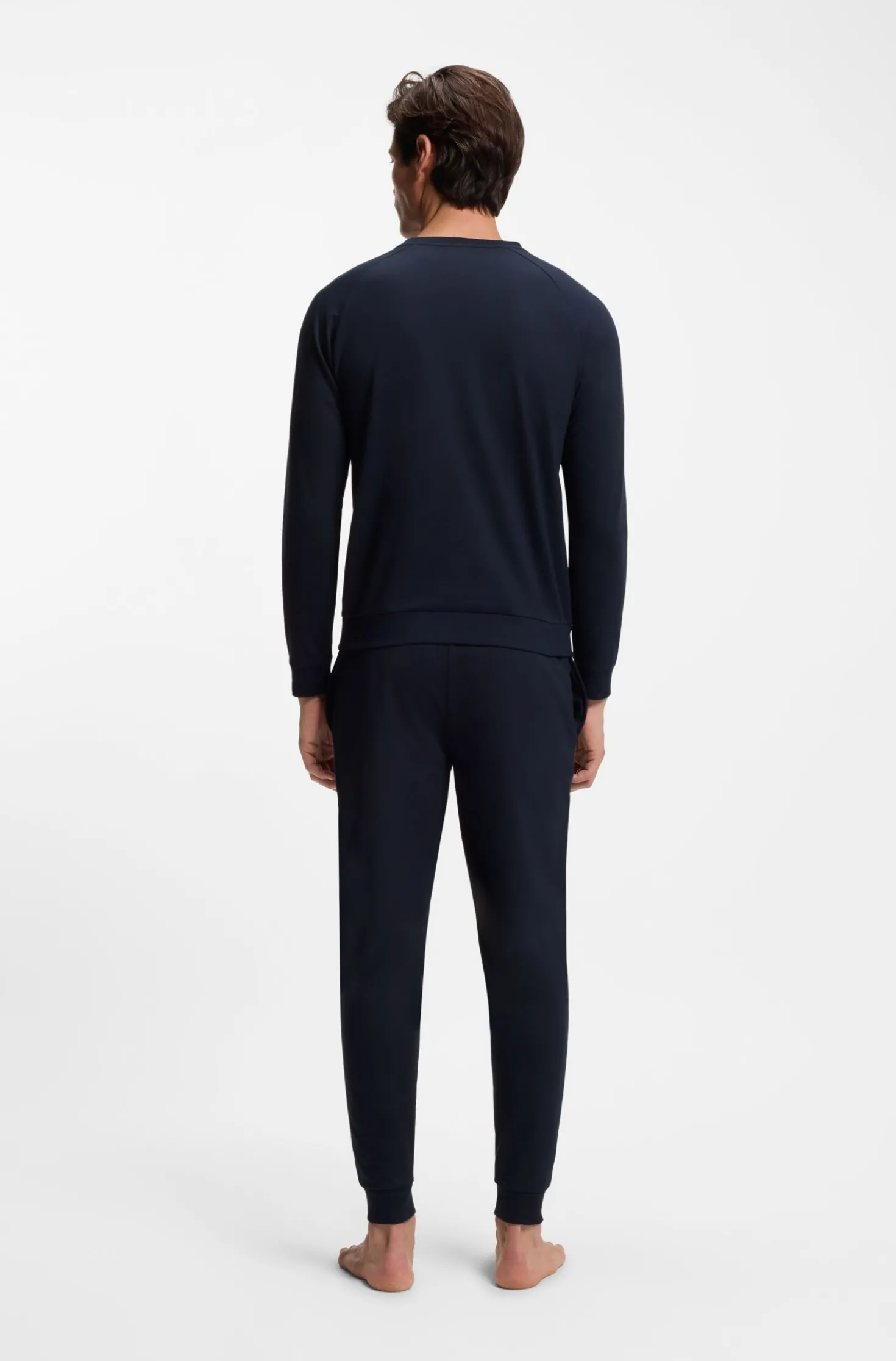 Cotton loungewear sweatshirt with chest branding