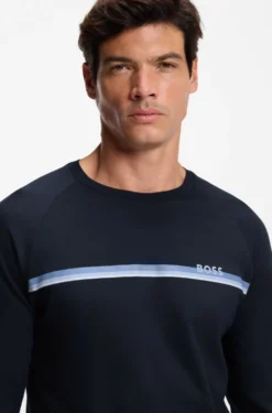Cotton loungewear sweatshirt with chest branding