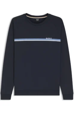 Cotton loungewear sweatshirt with chest branding