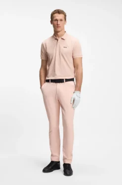 Cotton-piqué polo shirt with all-over print