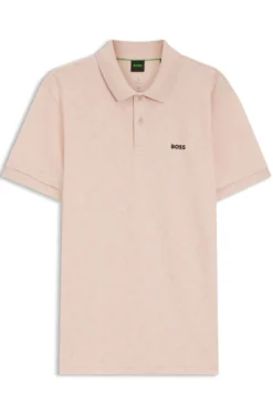 Cotton-piqué polo shirt with all-over print