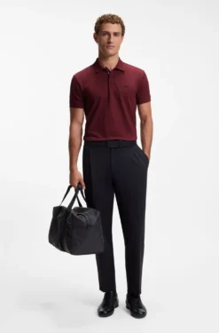 Cotton-piqué polo shirt with all-over print