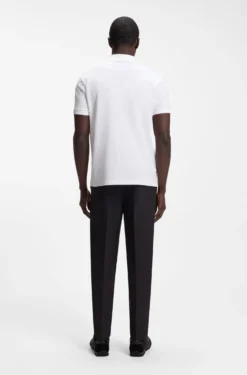 Cotton-piqué polo shirt with all-over print