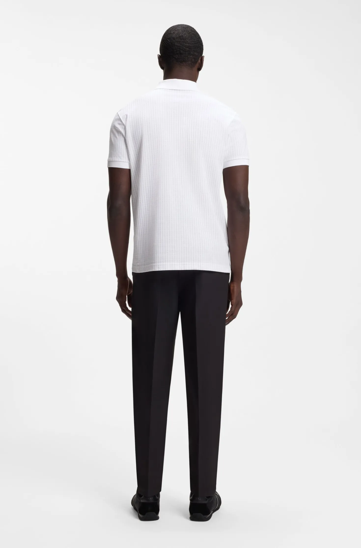 Cotton-piqué polo shirt with all-over print