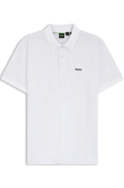 Cotton-piqué polo shirt with all-over print