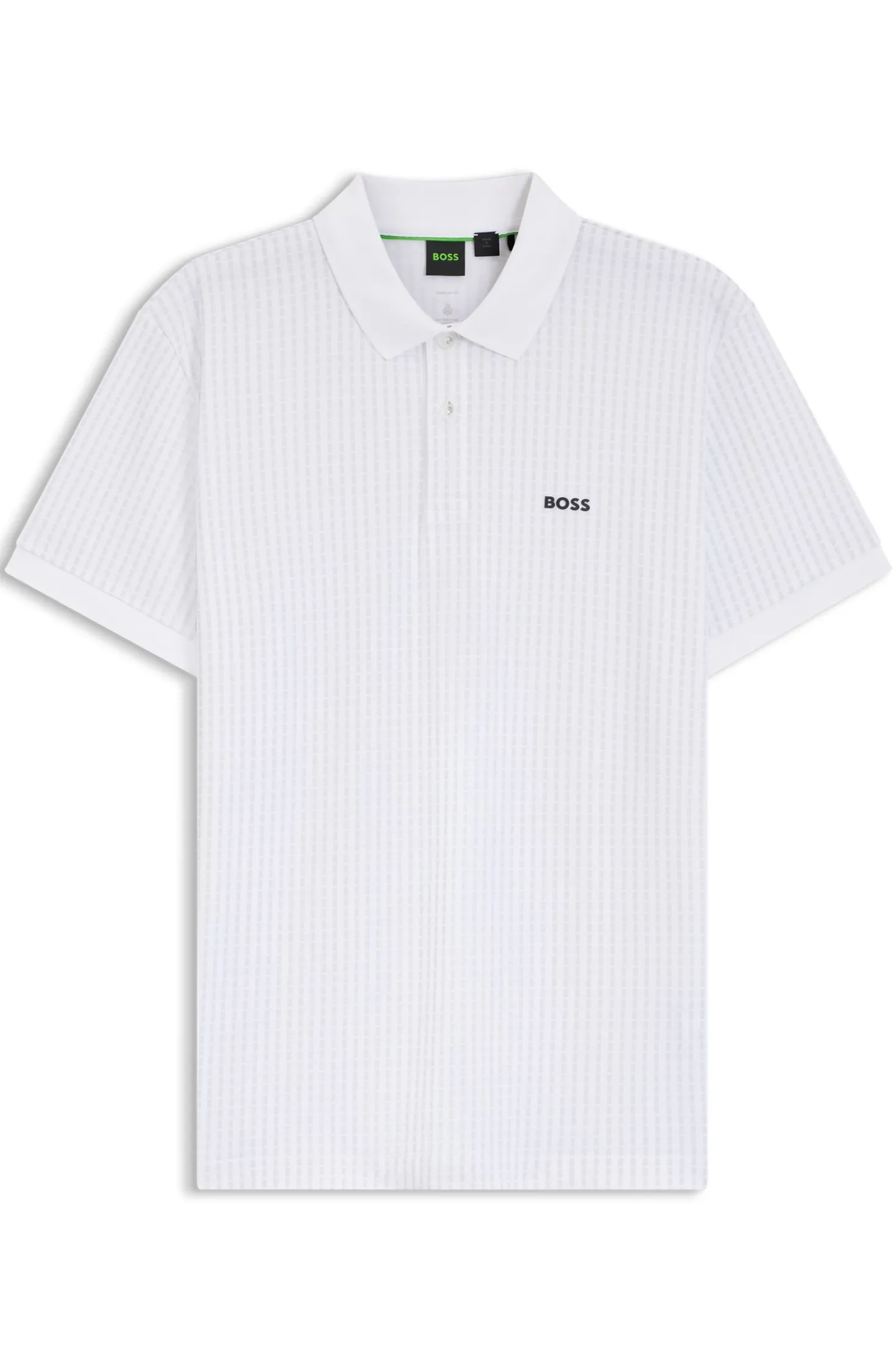 Cotton-piqué polo shirt with all-over print